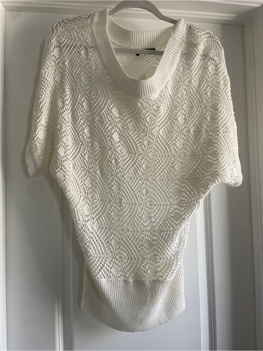 Maurices NWT Ivory Open Knit Crochet Sweater Top Size Medium